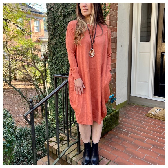 Paris Beautiful Soft Knit Bubble Side picket Midi Dress - Picture 7 of 9